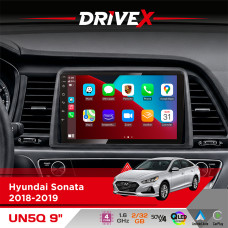 Штатна магнітола для Hyundai Sonata 2018-2019 DriveX UN5 QLED 9" Android 4-ядерний 2+32Гб 4x45W бездротовий CarPlay та AndroidAuto