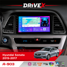 Штатна магнітола для Hyundai Sonata 2015-2017 DriveX A-903 QLED 9" Android 4-ядерний 2+32Гб 4x50W(TDA7851) бездротовий CarPlay та AndroidAuto