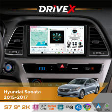 Штатна магнітола для Hyundai Sonata 2015-2017 DriveX S7 2K QLED 9" Android 8-ядерний 2.7ГГц 6x64Гб SIM-картка 3G/4G AK7808 AB 4x50W DSP AK7739 VELVET бездротовий CarPlay та AndroidAuto