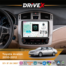 Штатна магнітола для Toyota Avalon 2010-2012 DriveX S7+ 2K QLED 9" Android 8-ядерний 2.7ГГц 8x128Гб SIM-картка 3G/4G AK7808 AB 4x50W 360° DSP AK7739 VELVET бездротовий CarPlay та AndroidAuto