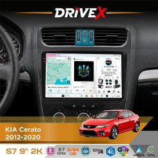 Штатна магнітола для KIA K3 2012-2017 DriveX S7 2K QLED 9" Android 8-ядерний 2.7ГГц 6x64Гб SIM-картка 3G/4G AK7808 AB 4x50W DSP AK7739 VELVET бездротовий CarPlay та AndroidAuto