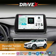 Штатна магнітола для Hyundai Tucson 2018-2020 DriveX S7+ 2K QLED 9" Android 8-ядерний 2.7ГГц 8x128Гб SIM-картка 3G/4G AK7808 AB 4x50W 360° DSP AK7739 VELVET бездротовий CarPlay та AndroidAuto