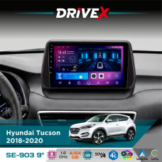 Штатна магнітола для Hyundai Tucson 2018-2020 DriveX SE-903 QLED 9" Android 8-ядерний 4+64Гб SIM-картка 3G/4G DSP 4x50W(TDA7851) бездротовий CarPlay та AndroidAuto