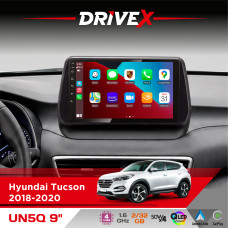 Штатна магнітола для Hyundai Tucson 2018-2020 DriveX UN5 QLED 9" Android 4-ядерний 2+32Гб 4x45W бездротовий CarPlay та AndroidAuto