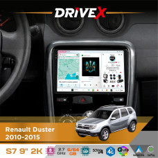 Штатна магнітола для Renault Duster 2010-2015 DriveX S7 2K QLED 9" Android 8-ядерний 2.7ГГц 6x64Гб SIM-картка 3G/4G AK7808 AB 4x50W DSP AK7739 VELVET бездротовий CarPlay та AndroidAuto