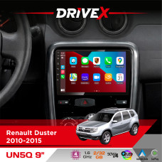 Штатна магнітола для Renault Duster 2010-2015 DriveX UN5 QLED 9" Android 4-ядерний 2+32Гб 4x45W бездротовий CarPlay та AndroidAuto