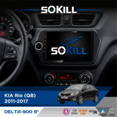 Штатна магнітола для KIA K2 2011-2017 SoKill DELTA-900 9" Android 4-ядерний 2+64Гб 4x45W бездротовий CarPlay та AndroidAuto
