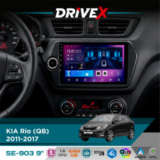 Штатна магнітола для KIA K2 2011-2017 DriveX SE-903 QLED 9" Android 8-ядерний 4+64Гб SIM-картка 3G/4G DSP 4x50W(TDA7851) бездротовий CarPlay та AndroidAuto