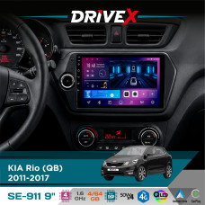 Штатна магнітола для KIA Rio (QB) 2011-2017 DriveX SE-911 4+64Гб QLED 9" Android 4-ядерний 4x50W(TDA7851) DSP бездротовий CarPlay та AndroidAuto