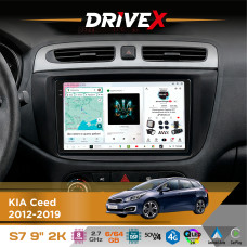 Штатна магнітола для KIA Ceed 2012-2019 DriveX S7 2K QLED 9" Android 8-ядерний 2.7ГГц 6x64Гб SIM-картка 3G/4G AK7808 AB 4x50W DSP AK7739 VELVET бездротовий CarPlay та AndroidAuto