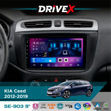 Штатна магнітола для KIA Ceed 2012-2019 DriveX SE-903 QLED 9" Android 8-ядерний 4+64Гб SIM-картка 3G/4G DSP 4x50W(TDA7851) бездротовий CarPlay та AndroidAuto