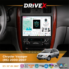 Штатна магнітола для Chrysler Voyager (RS) 2000-2007 DriveX S7+ 2K QLED 10" Android 8-ядерний 2.7ГГц 8x128Гб SIM-картка 3G/4G AK7808 AB 4x50W 360° DSP AK7739 VELVET бездротовий CarPlay та AndroidAuto