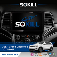 Штатна магнітола для JEEP Grand Cherokee 2013-2017 SoKill DELTA-900 9" Android 4-ядерний 2+64Гб 4x45W бездротовий CarPlay та AndroidAuto