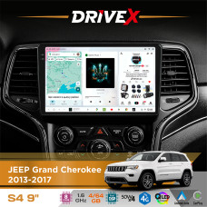 Штатна магнітола для JEEP Grand Cherokee 2013-2017 DriveX S4 QLED 9" Android 8-ядерний 1.6ГГц 4x64Гб SIM-картка 3G/4G TDA7851 4x50W DSP AK7604 бездротовий CarPlay та AndroidAuto