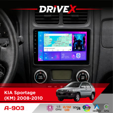 Штатна магнітола для KIA Sportage (KM) 2008-2010 DriveX A-903 QLED 9" Android 4-ядерний 2+32Гб 4x50W(TDA7851) бездротовий CarPlay та AndroidAuto