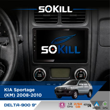 Штатна магнітола для KIA Sportage (KM) 2008-2010 SoKill DELTA-900 9" Android 4-ядерний 2+64Гб 4x45W бездротовий CarPlay та AndroidAuto