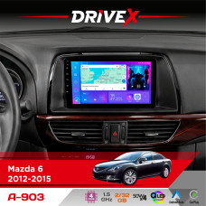 Штатна магнітола для Mazda 6 2012-2015 DriveX A-903 QLED 9" Android 4-ядерний 2+32Гб 4x50W(TDA7851) бездротовий CarPlay та AndroidAuto