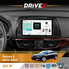 Штатна магнітола для Mazda 6 2012-2015 DriveX S3 QLED 9" Android 8-ядерний 1.6ГГц 4x64Гб SIM-картка 3G/4G 7388 4x45W ASP TM2313 бездротовий CarPlay та AndroidAuto