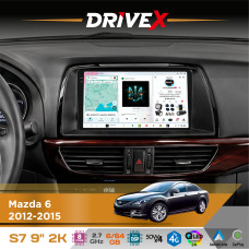 Штатна магнітола для Mazda 6 2012-2015 DriveX S7 2K QLED 9" Android 8-ядерний 2.7ГГц 6x64Гб SIM-картка 3G/4G AK7808 AB 4x50W DSP AK7739 VELVET бездротовий CarPlay та AndroidAuto