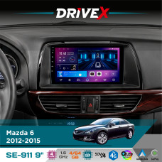 Штатна магнітола для Mazda 6 2012-2015 DriveX SE-911 4+64Гб QLED 9" Android 4-ядерний 4x50W(TDA7851) DSP бездротовий CarPlay та AndroidAuto