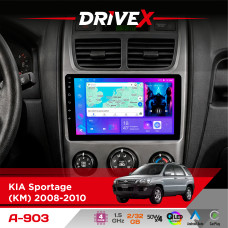 Штатна магнітола для KIA Sportage (KM) 2008-2010 DriveX A-903 QLED 9" Android 4-ядерний 2+32Гб 4x50W(TDA7851) бездротовий CarPlay та AndroidAuto