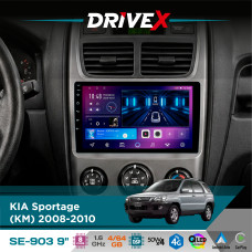 Штатна магнітола для KIA Sportage (KM) 2008-2010 DriveX SE-903 QLED 9" Android 8-ядерний 4+64Гб SIM-картка 3G/4G DSP 4x50W(TDA7851) бездротовий CarPlay та AndroidAuto
