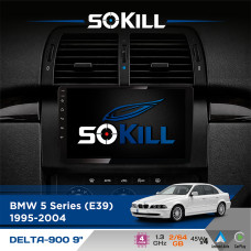 Штатна магнітола для BMW M5 (E39) 1995-2004 SoKill DELTA-900 9" Android 4-ядерний 2+64Гб 4x45W бездротовий CarPlay та AndroidAuto