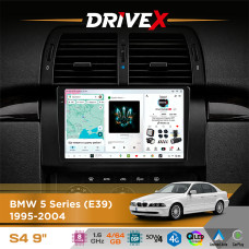 Штатна магнітола для BMW 5 Series (E39) 1995-2004 DriveX S4 QLED 9" Android 8-ядерний 1.6ГГц 4x64Гб SIM-картка 3G/4G TDA7851 4x50W DSP AK7604 бездротовий CarPlay та AndroidAuto