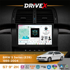 Штатна магнітола для BMW M5 (E39) 1995-2004 DriveX S7 2K QLED 9" Android 8-ядерний 2.7ГГц 6x64Гб SIM-картка 3G/4G AK7808 AB 4x50W DSP AK7739 VELVET бездротовий CarPlay та AndroidAuto