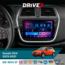 Штатна магнітола для Suzuki SX4 2013-2021 DriveX SE-903 QLED 9" Android 8-ядерний 4+64Гб SIM-картка 3G/4G DSP 4x50W(TDA7851) бездротовий CarPlay та AndroidAuto