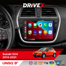 Штатна магнітола для Suzuki SX4 2013-2021 DriveX UN5 QLED 9" Android 4-ядерний 2+32Гб 4x45W бездротовий CarPlay та AndroidAuto