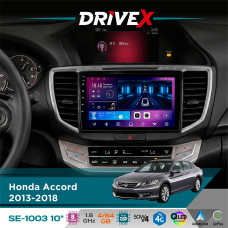 Штатна магнітола для Honda Accord 2013-2018 DriveX SE-1003 QLED 10" Android 8-ядерний 4+64Гб SIM-картка 3G/4G DSP 4x50W(TDA7851) бездротовий CarPlay та AndroidAuto