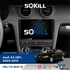 Штатна магнітола для Audi S3 (8P) 2008-2013 SoKill DELTA-900 9" Android 4-ядерний 2+64Гб 4x45W бездротовий CarPlay та AndroidAuto