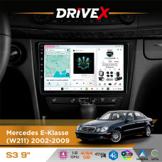 Штатна магнітола для Mercedes CLS-Klasse (C219) 2004-2010 DriveX S3 QLED 9" Android 8-ядерний 1.6ГГц 4x64Гб SIM-картка 3G/4G 7388 4x45W ASP TM2313 бездротовий CarPlay та AndroidAuto