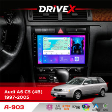 Штатна магнітола для Audi S6 C5 (4B) 1997-2005 DriveX A-903 QLED 9" Android 4-ядерний 2+32Гб 4x50W(TDA7851) бездротовий CarPlay та AndroidAuto