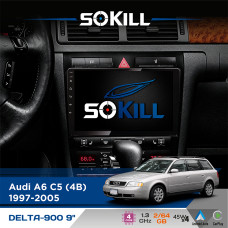 Штатна магнітола для Audi S6 C5 (4B) 1997-2005 SoKill DELTA-900 9" Android 4-ядерний 2+64Гб 4x45W бездротовий CarPlay та AndroidAuto