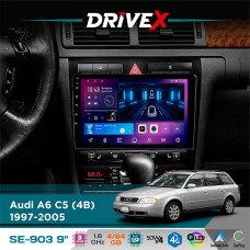 Штатна магнітола для Audi S6 C5 (4B) 1997-2005 DriveX SE-903 QLED 9" Android 8-ядерний 4+64Гб SIM-картка 3G/4G DSP 4x50W(TDA7851) бездротовий CarPlay та AndroidAuto