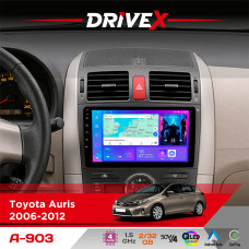 Штатна магнітола для Toyota Auris 2006-2012 DriveX A-903 QLED 9" Android 4-ядерний 2+32Гб 4x50W(TDA7851) бездротовий CarPlay та AndroidAuto
