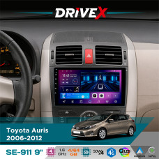 Штатна магнітола для Toyota Auris 2006-2012 DriveX SE-911 4+64Гб QLED 9" Android 4-ядерний 4x50W(TDA7851) DSP бездротовий CarPlay та AndroidAuto