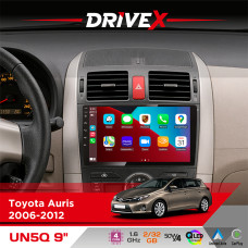 Штатна магнітола для Toyota Auris 2006-2012 DriveX UN5 QLED 9" Android 4-ядерний 2+32Гб 4x45W бездротовий CarPlay та AndroidAuto
