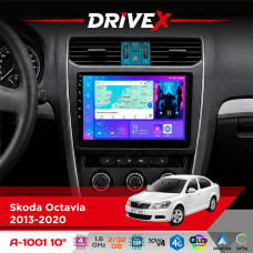 Штатна магнітола для Skoda Octavia 2013-2020 DriveX A-1001 10" Android 4-ядерний 2+32Гб 4x45W бездротовий CarPlay та AndroidAuto