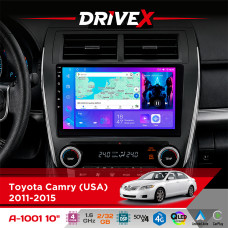 Штатна магнітола для Toyota Camry (USA) 2011-2015 DriveX A-1001 10" Android 4-ядерний 2+32Гб 4x45W бездротовий CarPlay та AndroidAuto