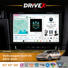 Штатна магнітола для Volkswagen Golf VII 2012-2021 DriveX S7 2K QLED 10" Android 8-ядерний 2.7ГГц 6x64Гб SIM-картка 3G/4G AK7808 AB 4x50W DSP AK7739 VELVET бездротовий CarPlay та AndroidAuto