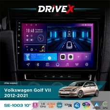 Штатна магнітола для Volkswagen Golf VII 2012-2021 DriveX SE-1003 QLED 10" Android 8-ядерний 4+64Гб SIM-картка 3G/4G DSP 4x50W(TDA7851) бездротовий CarPlay та AndroidAuto