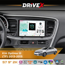 Штатна магнітола для KIA Optima III (TF) 2013-2015 DriveX S7 2K QLED 9" Android 8-ядерний 2.7ГГц 6x64Гб SIM-картка 3G/4G AK7808 AB 4x50W DSP AK7739 VELVET бездротовий CarPlay та AndroidAuto