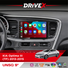 Штатна магнітола для KIA Optima III (TF) 2013-2015 DriveX UN5 QLED 9" Android 4-ядерний 2+32Гб 4x45W бездротовий CarPlay та AndroidAuto