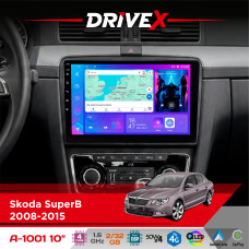 Штатна магнітола для Skoda SuperB 2008-2015 DriveX A-1001 10" Android 4-ядерний 2+32Гб 4x45W бездротовий CarPlay та AndroidAuto