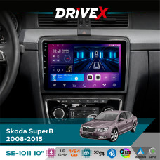 Штатна магнітола для Skoda SuperB 2008-2015 DriveX SE-1011 QLED 10" Android 4-ядерний 4+64Гб DSP 4x50W(TDA7851) бездротовий CarPlay та AndroidAuto