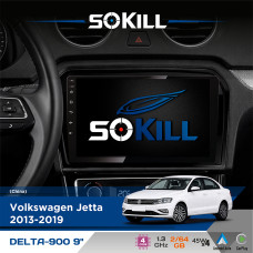 Штатна магнітола для Volkswagen Jetta 2013-2019 SoKill DELTA-900 9" Android 4-ядерний 2+64Гб 4x45W бездротовий CarPlay та AndroidAuto