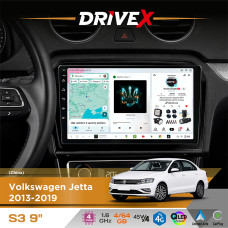 Штатна магнітола для Volkswagen Jetta 2013-2019 DriveX S3 QLED 9" Android 8-ядерний 1.6ГГц 4x64Гб SIM-картка 3G/4G 7388 4x45W ASP TM2313 бездротовий CarPlay та AndroidAuto